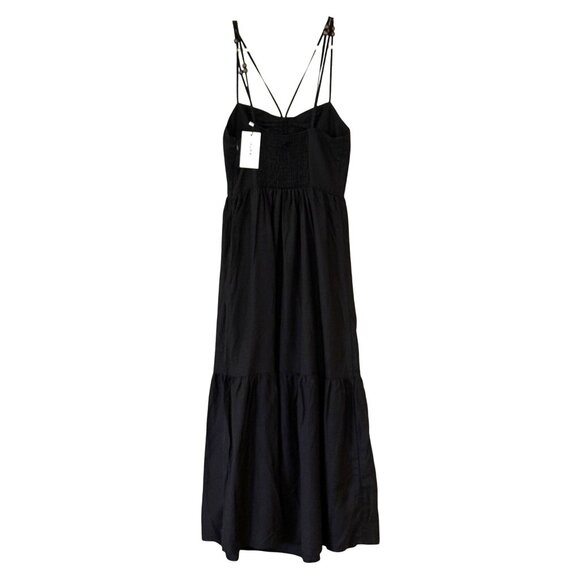 JASON WU Spaghetti Strap Linen Sun Dress with Cutout Wooden Bead Midi Maxi Small - Picture 4 of 13